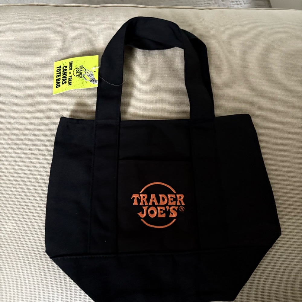 Trader Joe's Black and Orange Tote Bag